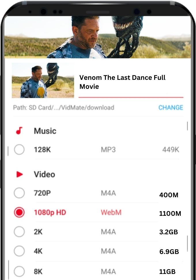 vidmate downloading screenshot